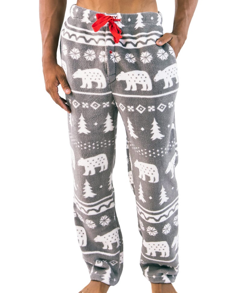 Lazy One Men's Fleece Pajama Pants, Nordic Fleece Pajama Bottoms for Men, Winter (Nordic Bear, MEDIUM) - Image 1